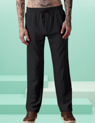 METRONAUT Solid Men Black Track Pants