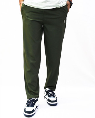 RV ROYAL Solid Men Dark Green Track Pants