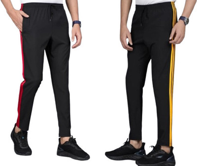 L Fashion Jeans Solid Men Black Track Pants