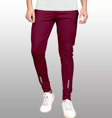 UNICONIC Solid Men Maroon Track Pants