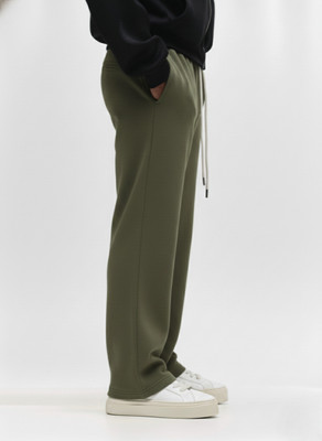 Dockstreet Solid Men Olive Track Pants