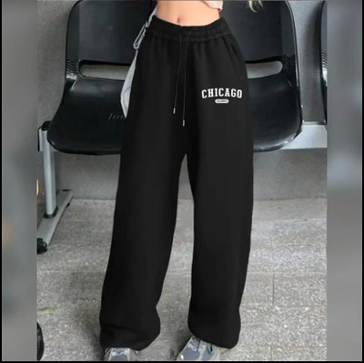 LUGRANTHA Solid Women Black Track Pants