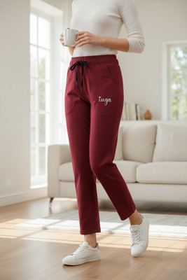IUGA Solid Women Maroon Track Pants