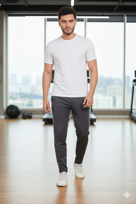 WILD CAMO Solid Men Grey Track Pants