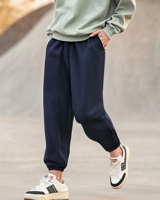 BEWAKOOF Solid Men Blue Track Pants