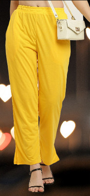 elegance redefined Solid Women Yellow Track Pants