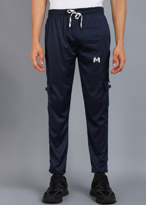 mank D Solid Men Blue Track Pants