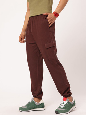 Kook N Keech Solid Men Brown Track Pants