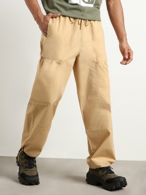 NOBERO Solid Men Beige Track Pants