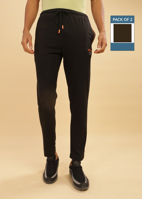 Force NXT Solid Men Black Track Pants