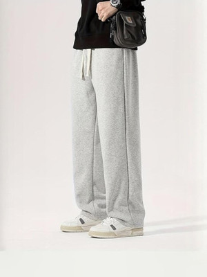Pricha Solid Men Grey Track Pants