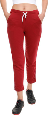 TT Solid Women Maroon Track Pants