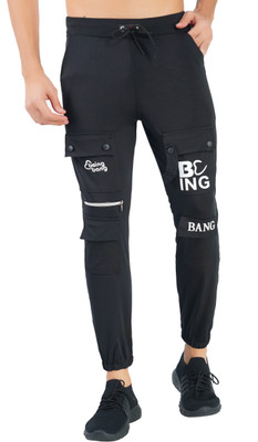 Raysx Printed Men Black Track Pants