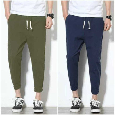 ROSHNI Solid Men Blue, Dark Green Track Pants