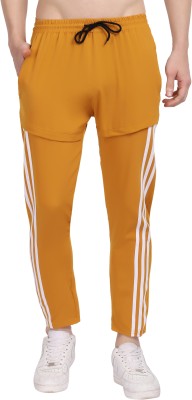 Monteiro Striped Men Yellow Track Pants