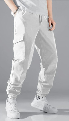 VGS Solid Men White Track Pants