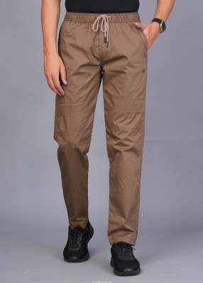 Cargo Sports Solid Men Brown Track Pants