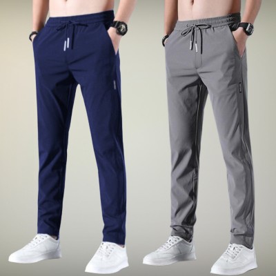 FICKA Solid Men Blue, Grey Track Pants