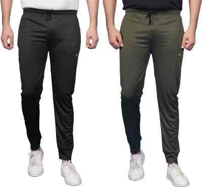 Emosis Solid Men Black, Green Track Pants