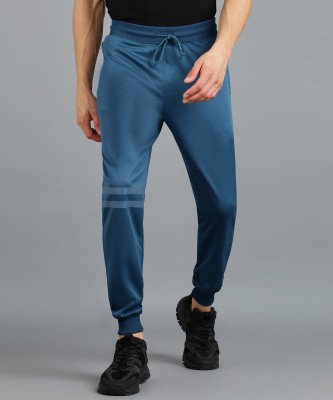 Adrenex Striped Men Blue Track Pants