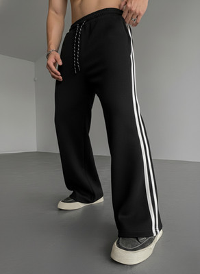 Dockstreet Striped Men White Track Pants