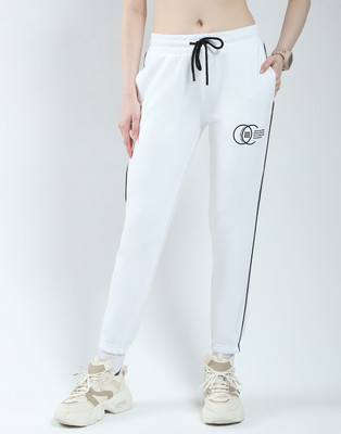 Rock.it Solid Women White Track Pants