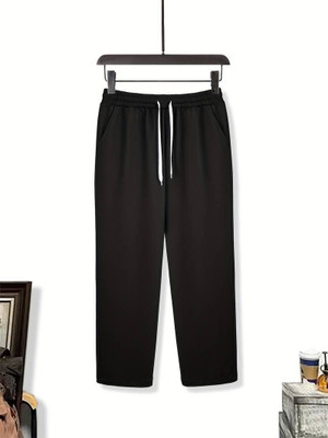 Daphne Maurier Solid Men Black Track Pants
