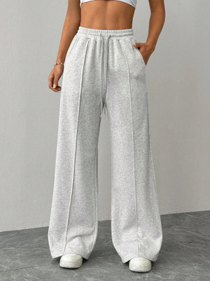CLOTHINK India Solid Women Grey Track Pants