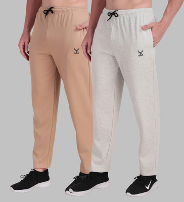 GAA Solid Men Beige, Grey Track Pants