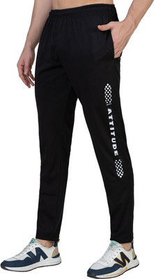 Zeffit Printed Men Black Track Pants