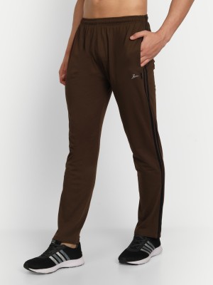 Zeffit Striped Men Brown Track Pants