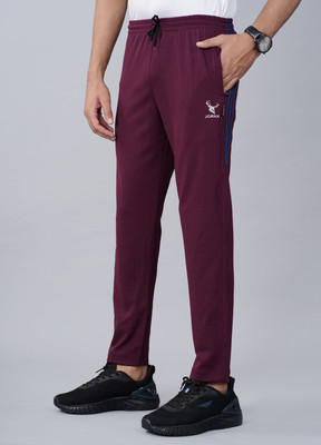 jorkk Striped Men Maroon Track Pants