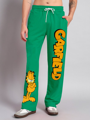 WEARDUDS Self Design, Graphic Print Men Green Track Pants