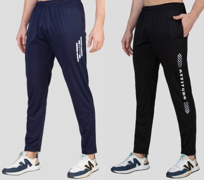 Zeffit Printed Men Dark Blue, Black Track Pants