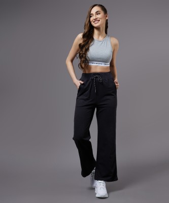 Miss Chase Solid Women Black Track Pants