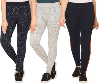 Weboasis Printed Women Blue, Grey Track Pants