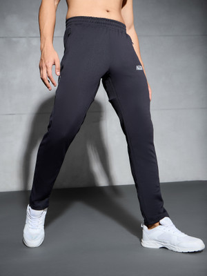 TECHNOSPORT Colorblock Men Black Track Pants