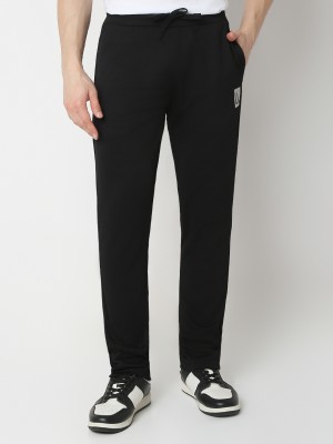 UnderJeans by Spykar Solid Men Black Track Pants