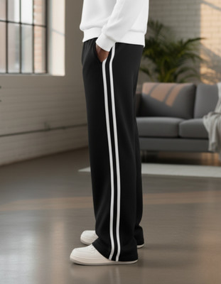 Dockstreet Striped Men White Track Pants