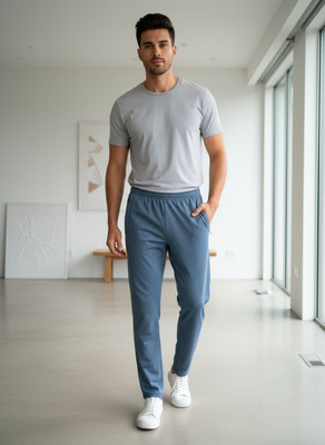 Yugavaeshan Solid Men Blue Track Pants