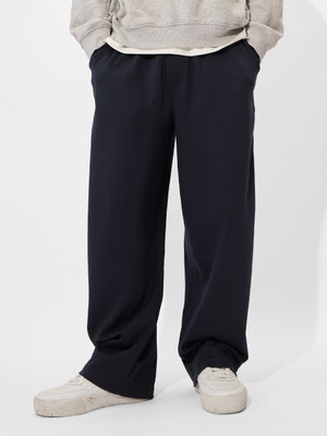 The Souled Store Solid Men Dark Blue Track Pants
