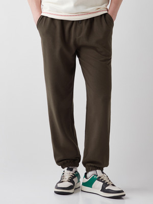 BEWAKOOF Self Design Men Brown Track Pants