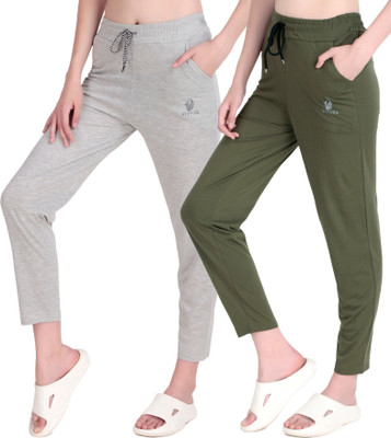 STYOXA Solid Women Grey, Green Track Pants