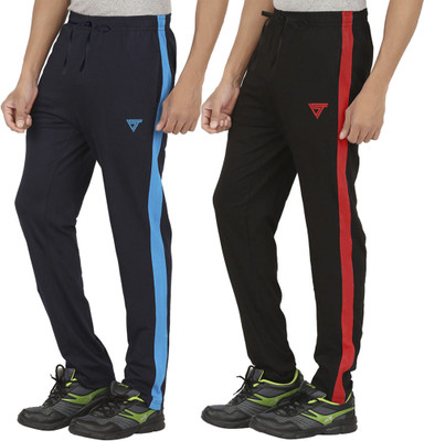 SOUTHTREE Colorblock Men Blue, Black Track Pants