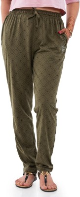 American Pie Printed Women Dark Green Track Pants