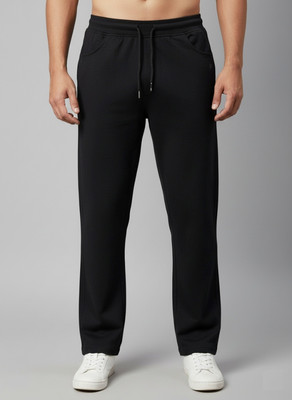 Sandpiper Solid Men Black Track Pants