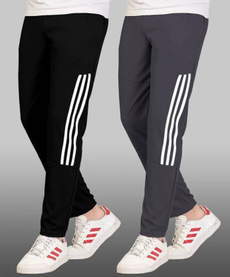 KNACK Striped Men Black, Grey Track Pants