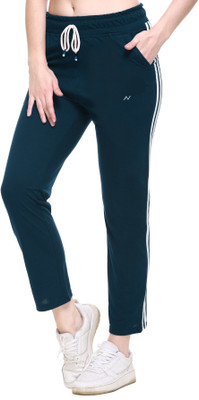 Afronaut Striped Women Dark Blue Track Pants