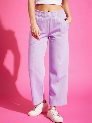 98 Degree North Solid Women Purple Track Pants