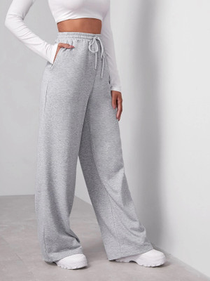 Dockstreet Solid Women Grey Track Pants